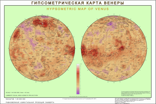 карта венеры